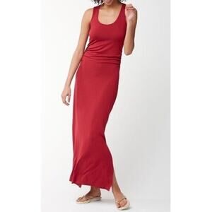 Tommy Bahama Dress Womens L Sangria Red Tambour Tank Maxi Ruched Stretch Resort